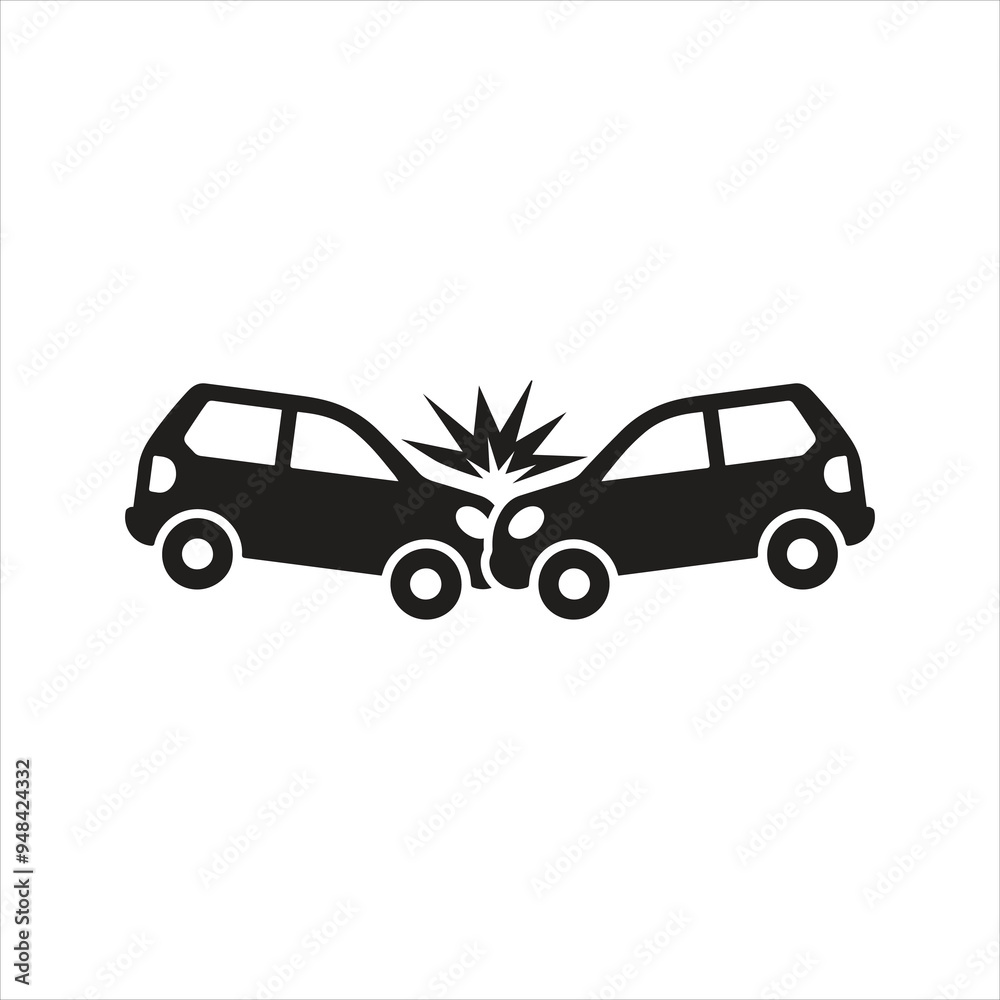 Car crash icon. Car accident icon