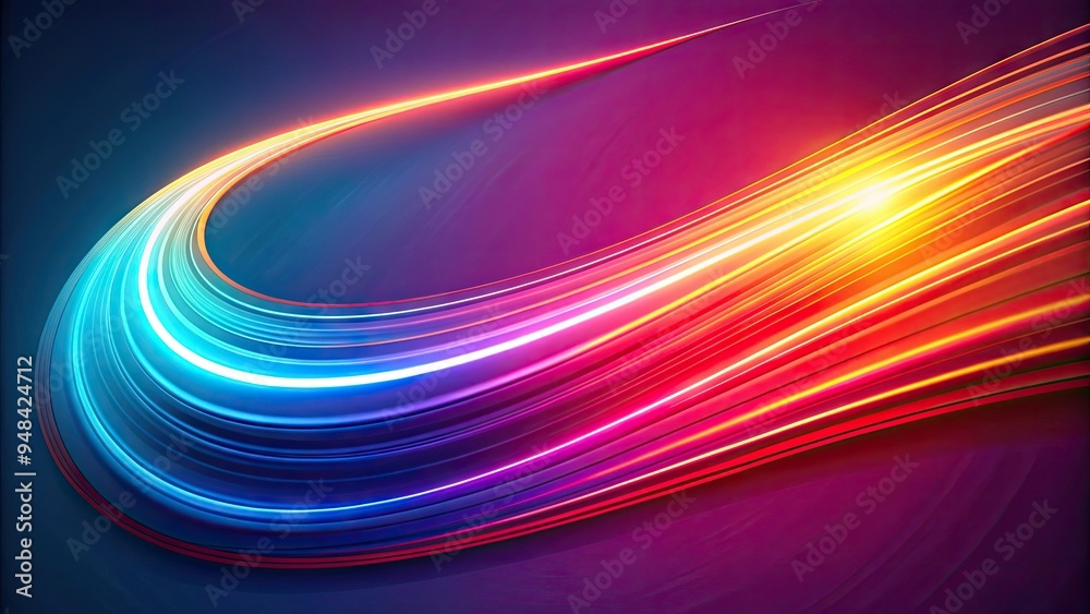 Dynamic swoosh line streaks across a bold, gradient-colored background ...