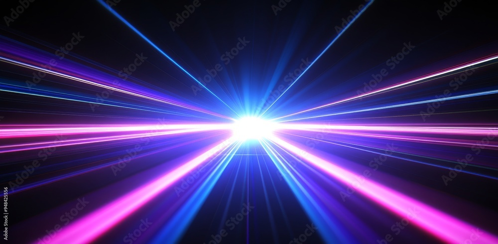 Abstract Light Streaks Blue and Pink Light Beams on Black Background Abstract Light Streaks Blue and Pink Light Beams on Black Background
