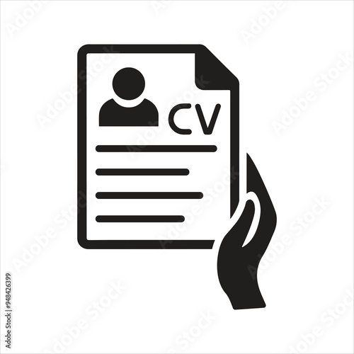 CV icon. Person resume. Applying for a job. Job interview icon