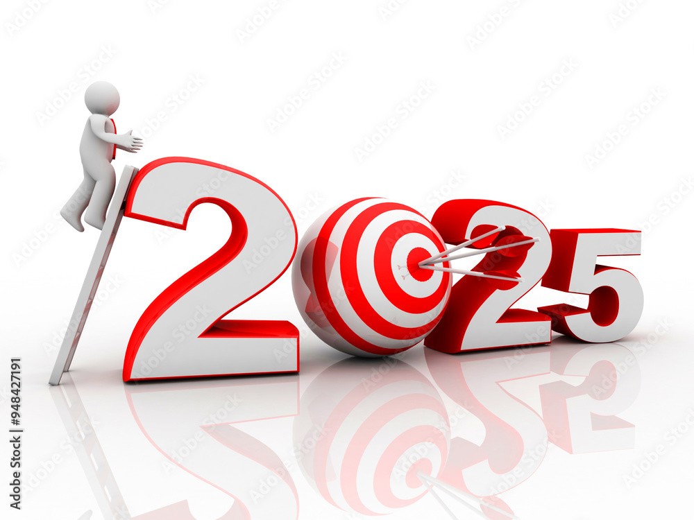 3d illustration 2025 in target concept
3d illustration 2025 in target concept