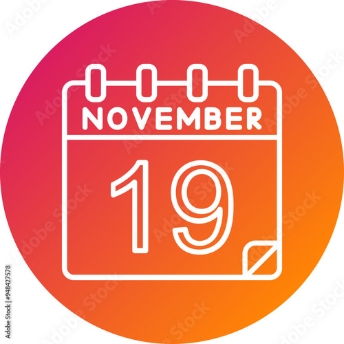 19 November Vector Icon Design