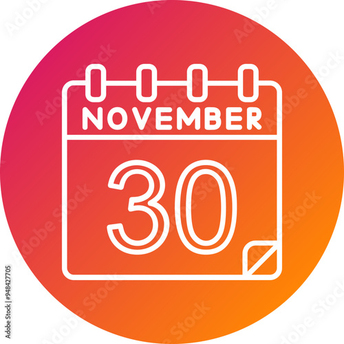30 November Vector Icon Design
