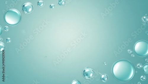 Wallpaper Mural An image featuring numerous bubbles against a teal gradient background Torontodigital.ca