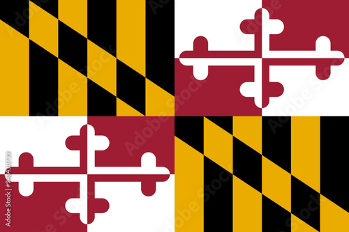Flag of Maryland state (United States of America, U.S.A. or USA, North America) 