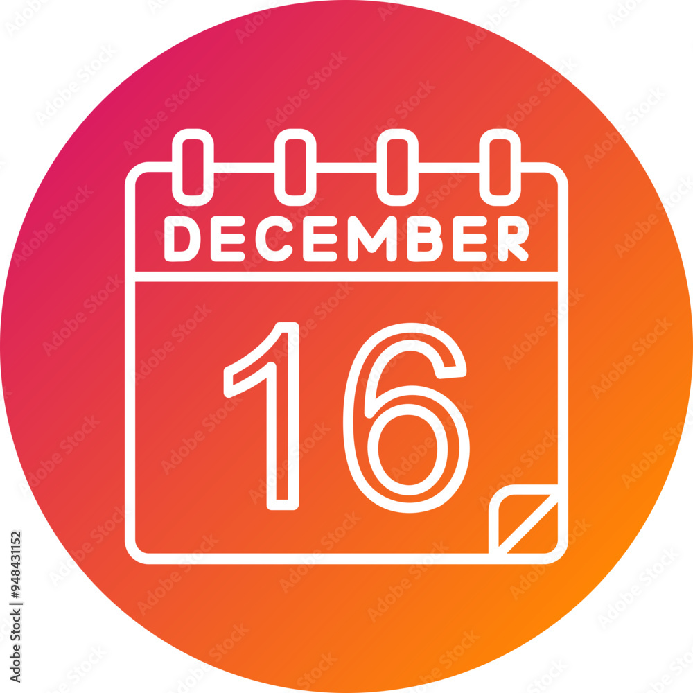 16 December Vector Icon Design 16 December Vector Icon Design