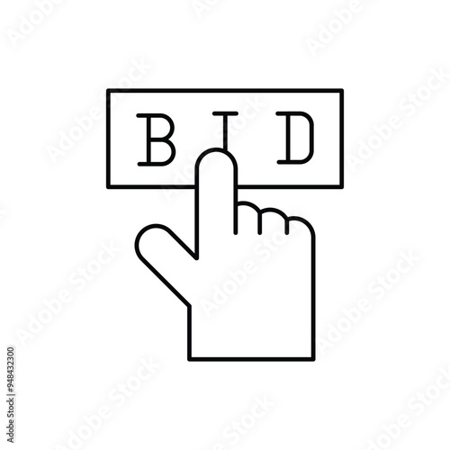 bid symbol thin outline icon vector design good for web or mobile app