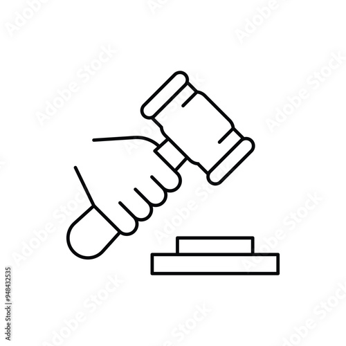 deal auction symbol thin outline icon vector design good for web or mobile app