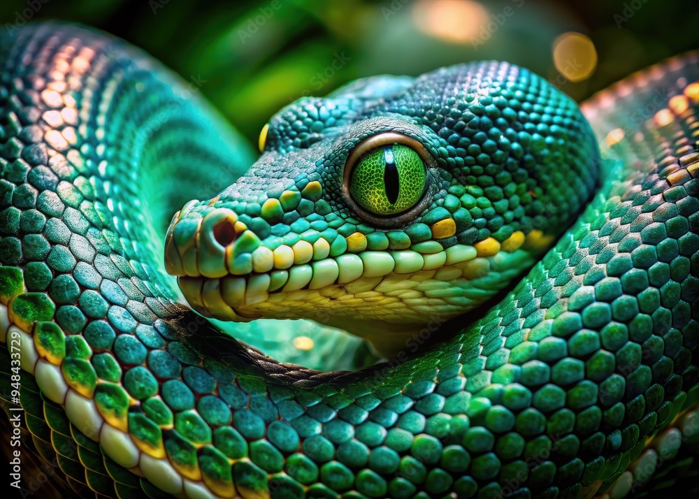Emerald Python Serenity: Lush emerald scales and enchanting patterns, serene and enigmatic ambiance, with a touch of mystical allure. Emerald Python Serenity: Lush emerald scales and enchanting patterns, serene and enigmatic ambiance, with a touch of mystical allure.