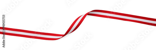 Ribbon in colors of Austrian flag isolated on white