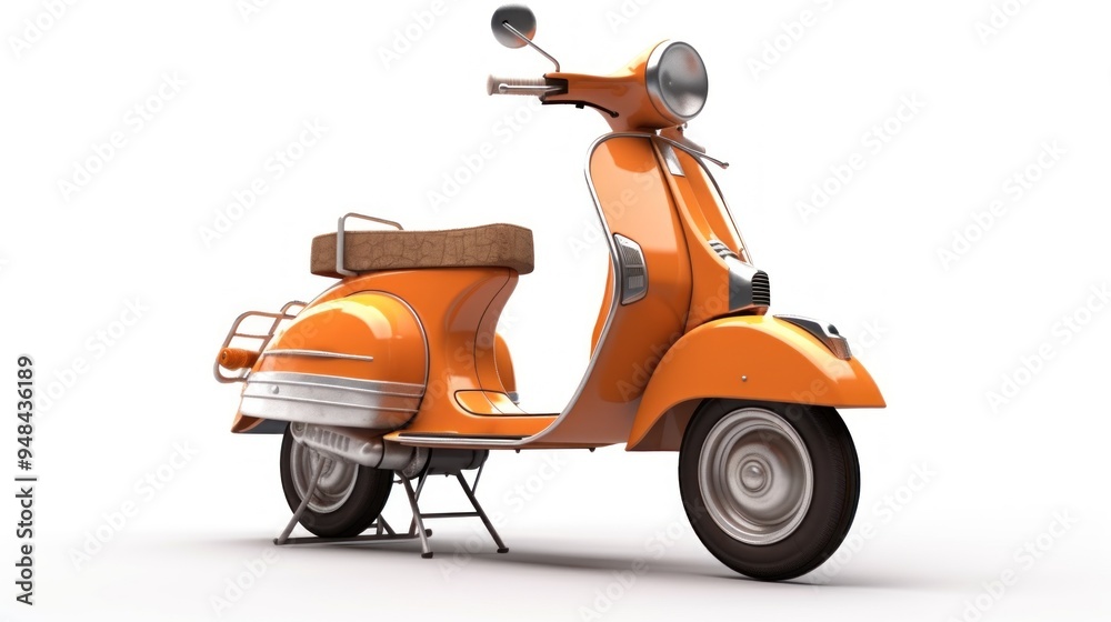 Orange Scooter on White Background Orange Scooter on White Background