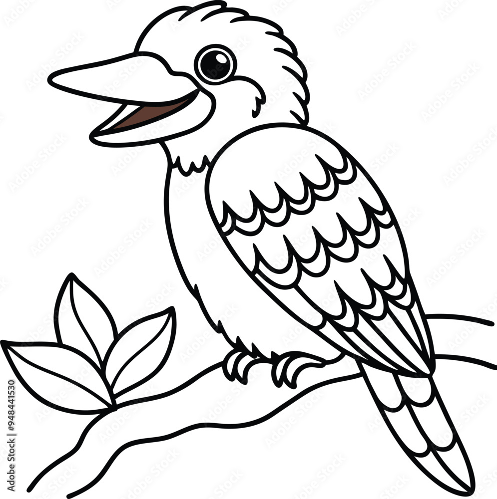 kingfisher line art illustrates a graceful bird