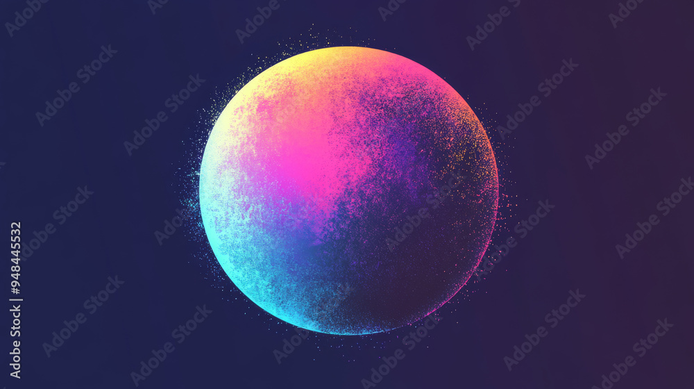 Vector gradient circle with a grainy noise texture and holographic blur, featuring a blend of neon iridescent colors in a watercolor-style gradation. Vector gradient circle with a grainy noise texture and holographic blur, featuring a blend of neon iridescent colors in a watercolor-style gradation.