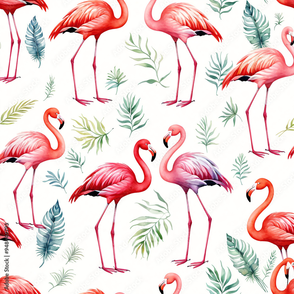 Fototapeta premium set of flamingos