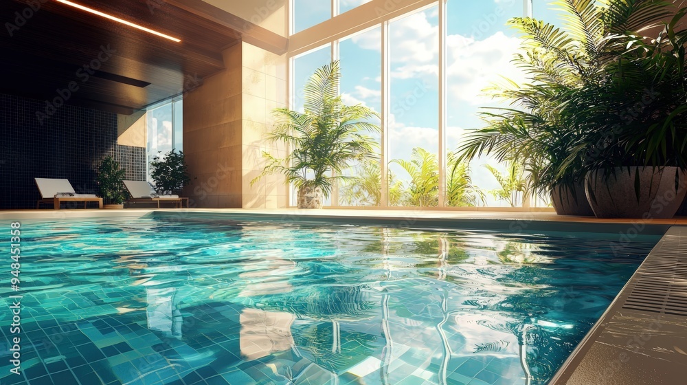 Fototapeta premium Indoor pool with a view
