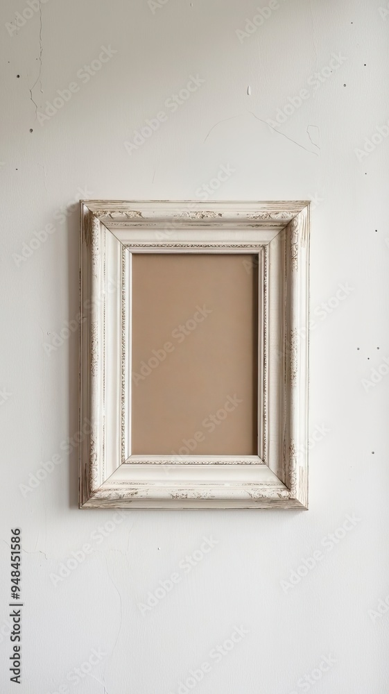 Fototapeta premium Ein Bilderrahmen Vor Einer Weißen Wand