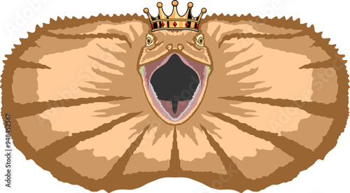 Frilled Neck Lizard Face Crown