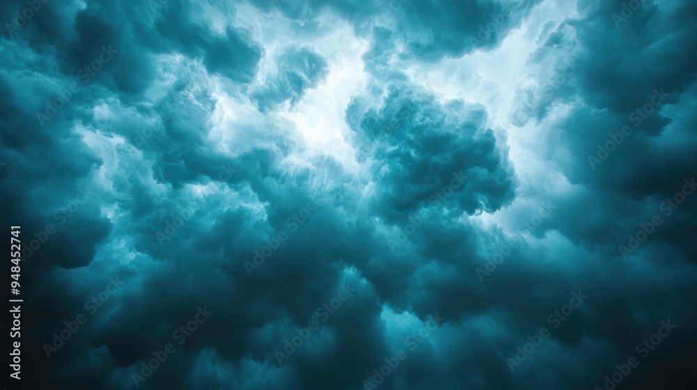 Dramatic Cold Front Approaching with Dark Clouds and Turbulent Winds, Weather Change Concept
