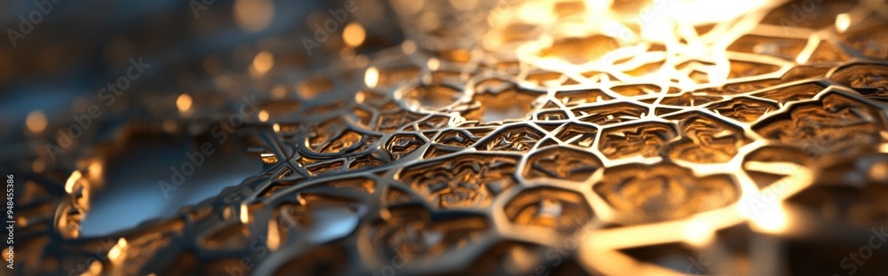 3D rendering of a blurred abstract background featuring intricate ornamental designs in an Islamic style 3D rendering of a blurred abstract background featuring intricate ornamental designs in an Islamic style