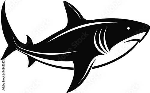 Shark vector art with a gradient effect offering a modern and sophisticated representation of this predator
