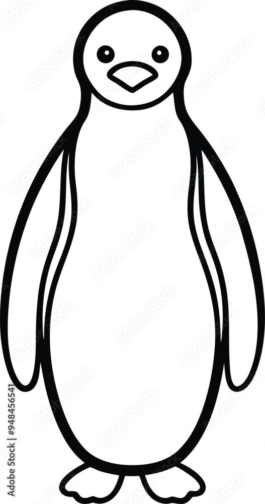 Cute penguin vector art with a happy expression and small flippers
Cute penguin vector art with a happy expression and small flippers