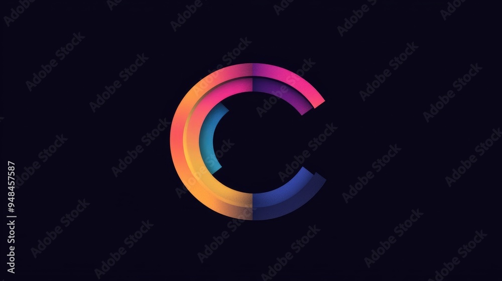 Fototapeta premium Modern Abstract Logo Featuring Letters C and H