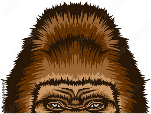 Gorilla Face Peeking Color