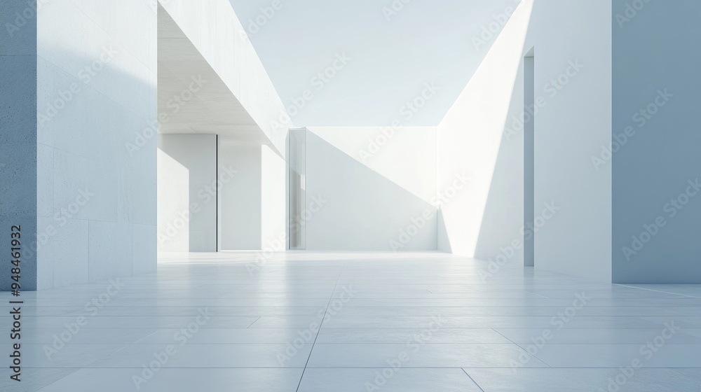 Obraz premium Minimalist White Background Abstract Architectural Concept 3D Render
