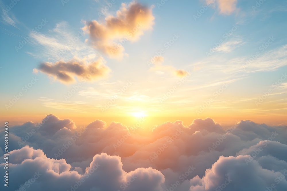 Stunning and Ethereal Cirrus Clouds with a Warm Glow from the Setting Sun Creating a Majestic and Landscape Scene Stunning and Ethereal Cirrus Clouds with a Warm Glow from the Setting Sun Creating a Majestic and Landscape Scene