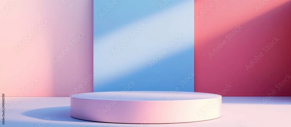 Abstract background featuring a geometric shape podium for product presentation 3D rendering Abstract background featuring a geometric shape podium for product presentation 3D rendering