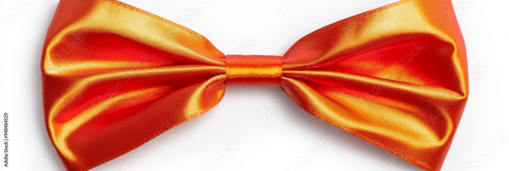 The ribbon and bow are red with gold on a transparent background