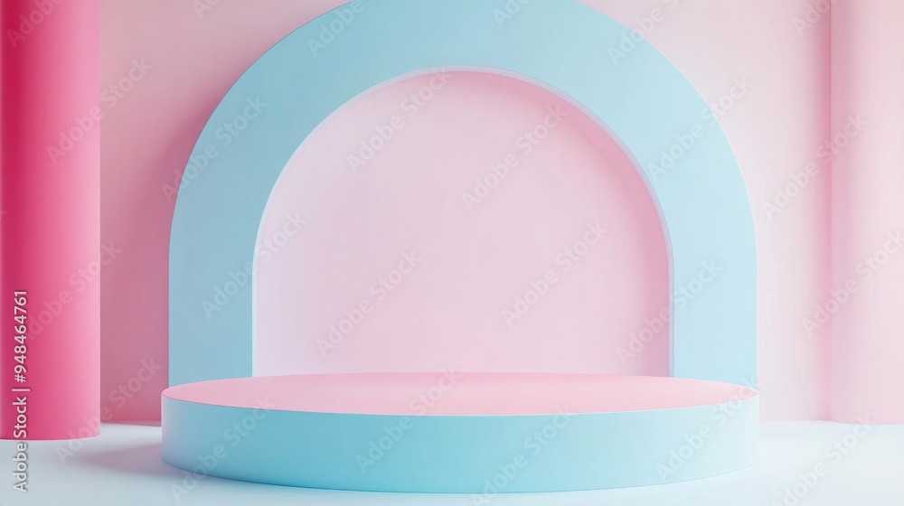 Geometric podium platform in soft pastel hues for product display Abstract background template for design product showcasing and advertising 3D rendered backdrop for product presentations Geometric podium platform in soft pastel hues for product display Abstract background template for design product showcasing and advertising 3D rendered backdrop for product presentations