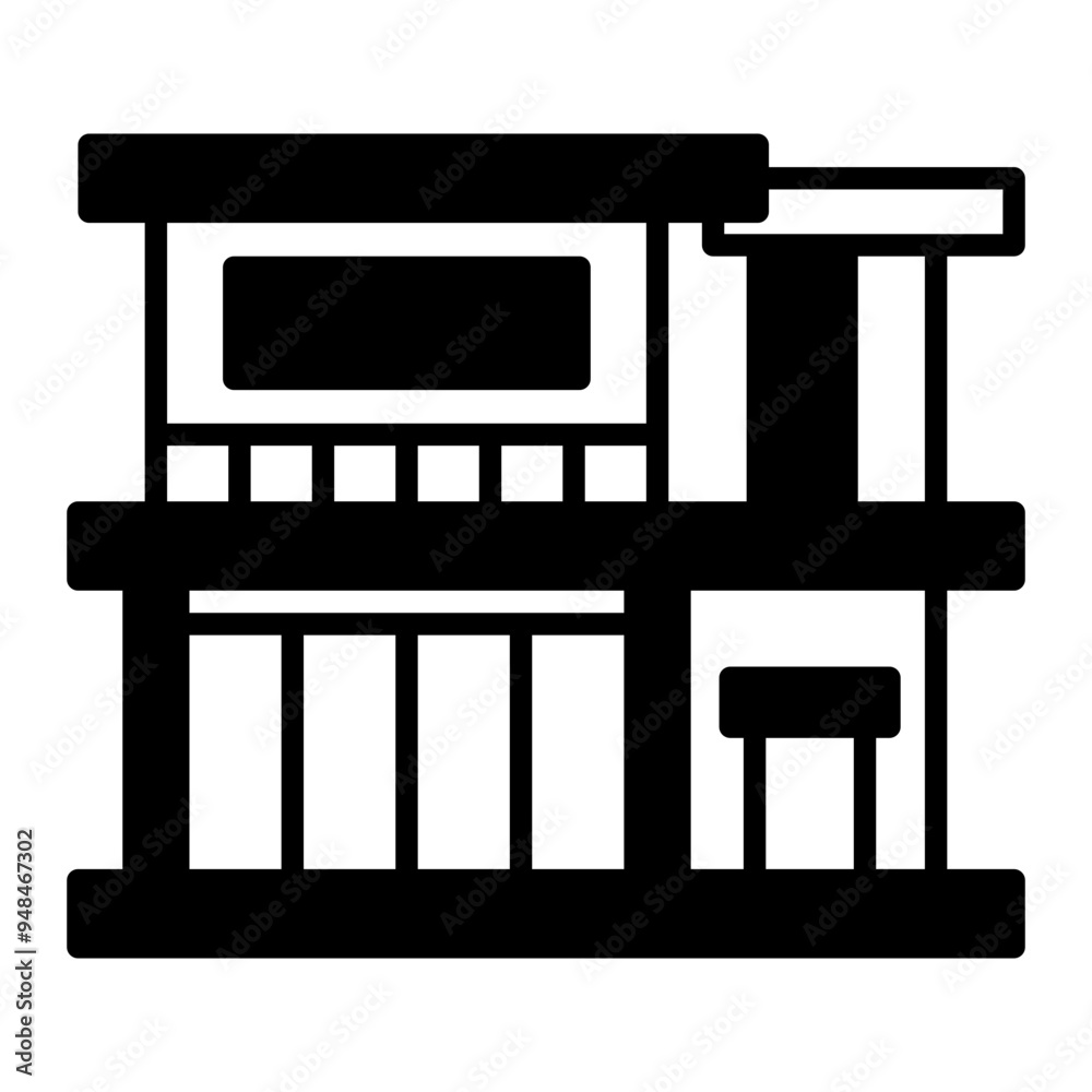 Fototapeta premium Modern House Solid Black