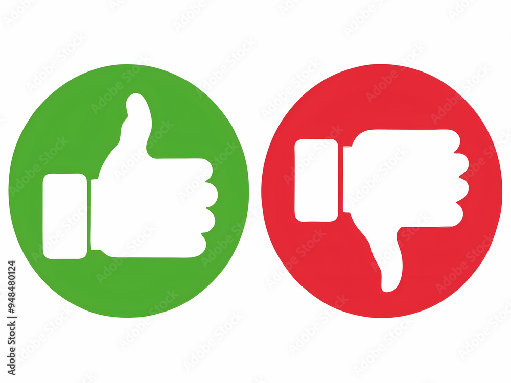 Thumb up and thumb down icons. Like and dislike signs. Thumb up and thumb down icons. Like and dislike signs.