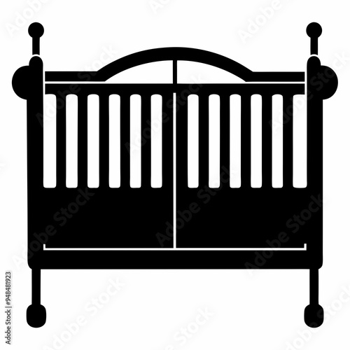 Cot crib Black silhouette