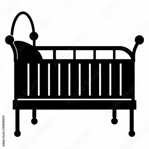 Cot crib Black silhouette