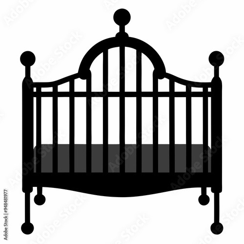 Cot crib Black silhouette