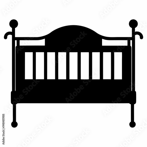 Cot crib Black silhouette