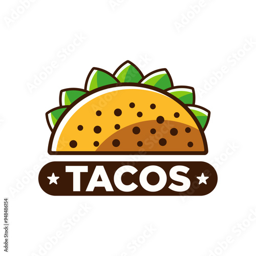 Delicious original tacos logo vector illustration template 