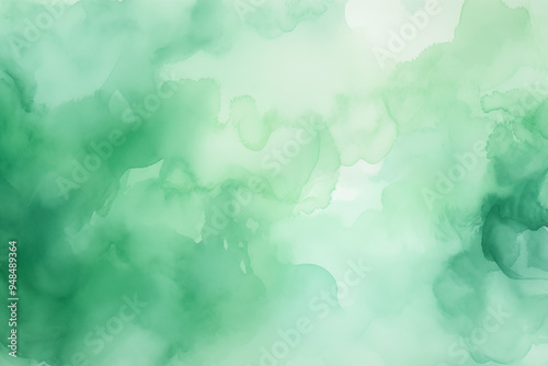 Abstract green watercolor background, backdrop.