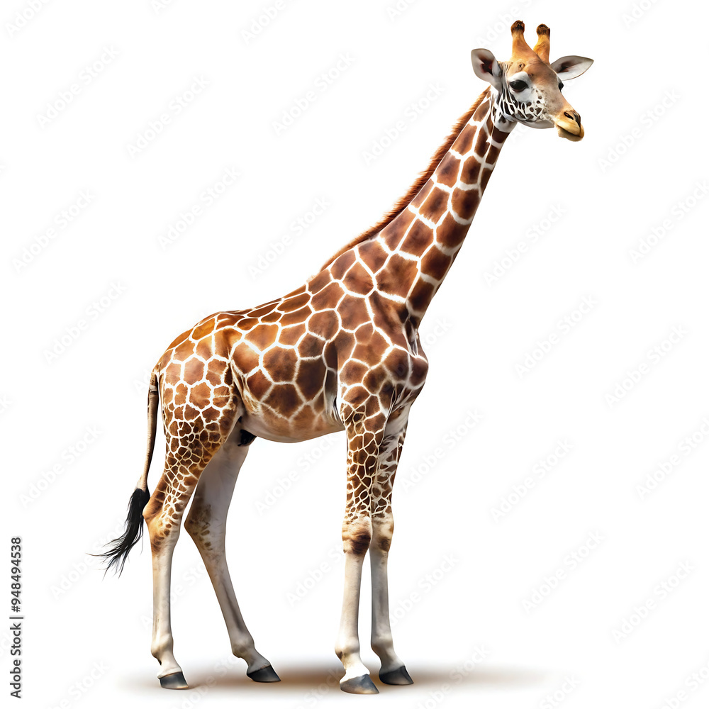 Naklejka premium giraffe isolated on white