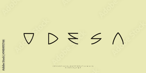 Minimal font creative modern alphabet. minimalist style fonts set.

