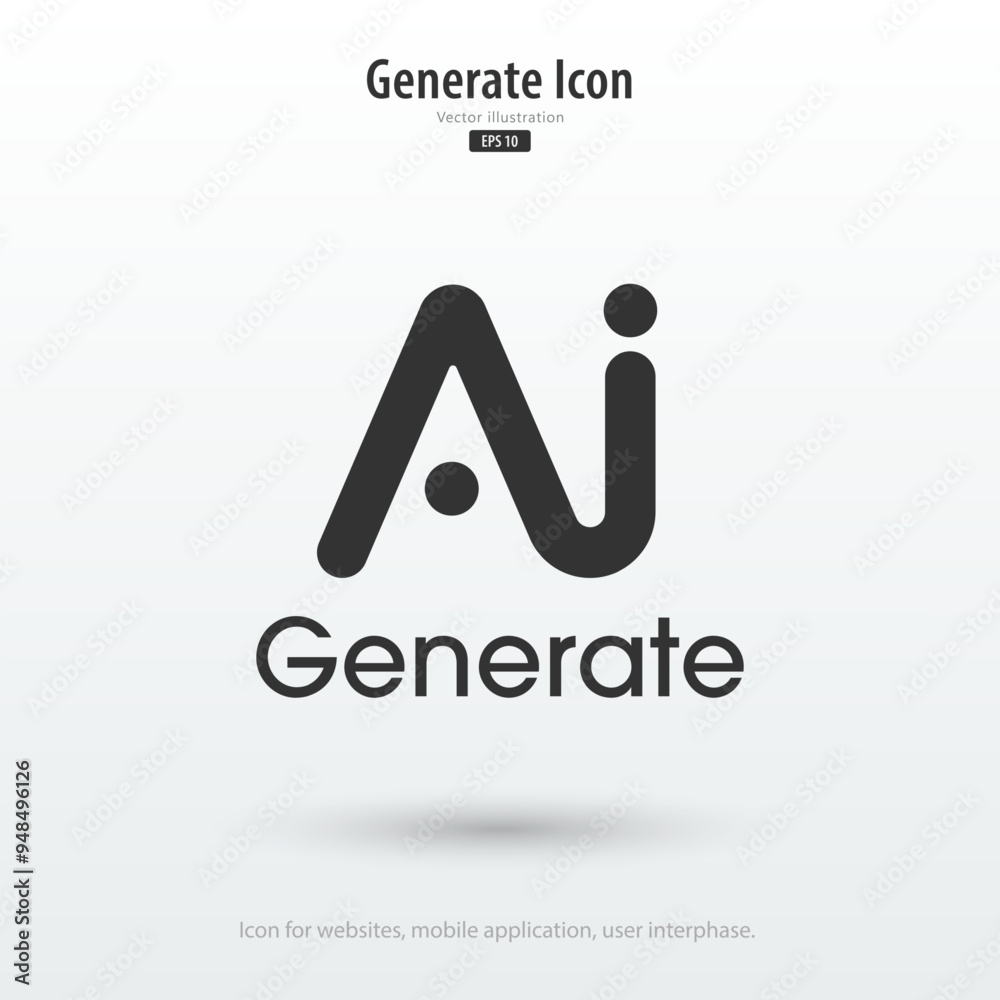 AI Generated icon. Generate symbol. Enter command text to generate ideas. Artificial intelligence technology concept. Icon element for app, website and interphase. Vector illustration. AI Generated icon. Generate symbol. Enter command text to generate ideas. Artificial intelligence technology concept. Icon element for app, website and interphase. Vector illustration.