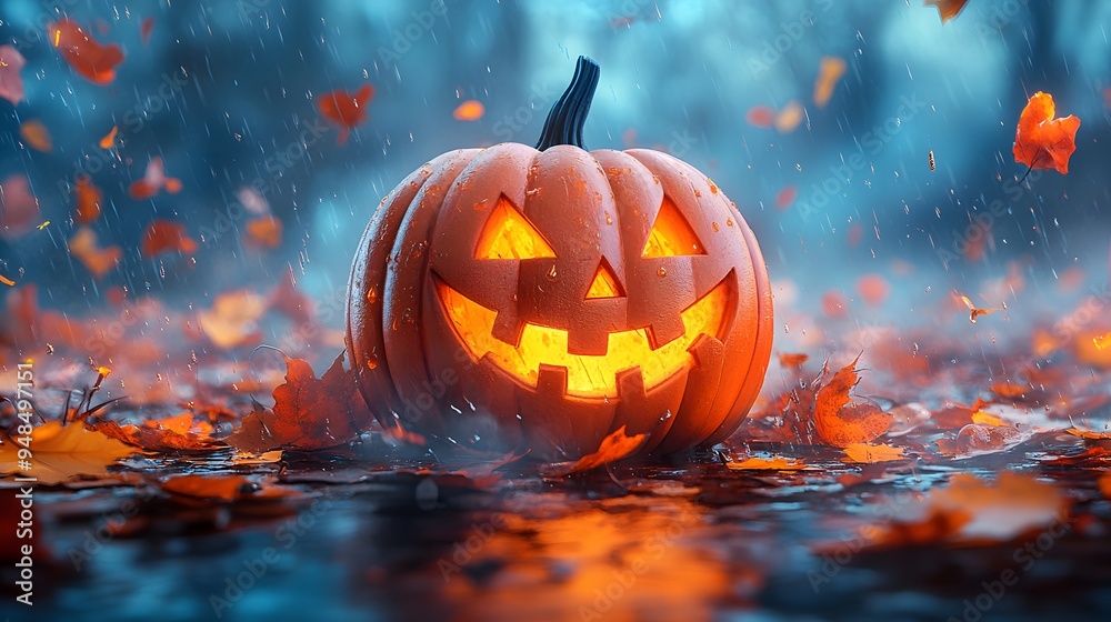 Isometric Pumpkin Scene: A 3D cartoon pumpkin with exaggerated features, placed in an isometric Halloween scene with playful, spooky elements. Isometric Pumpkin Scene: A 3D cartoon pumpkin with exaggerated features, placed in an isometric Halloween scene with playful, spooky elements.