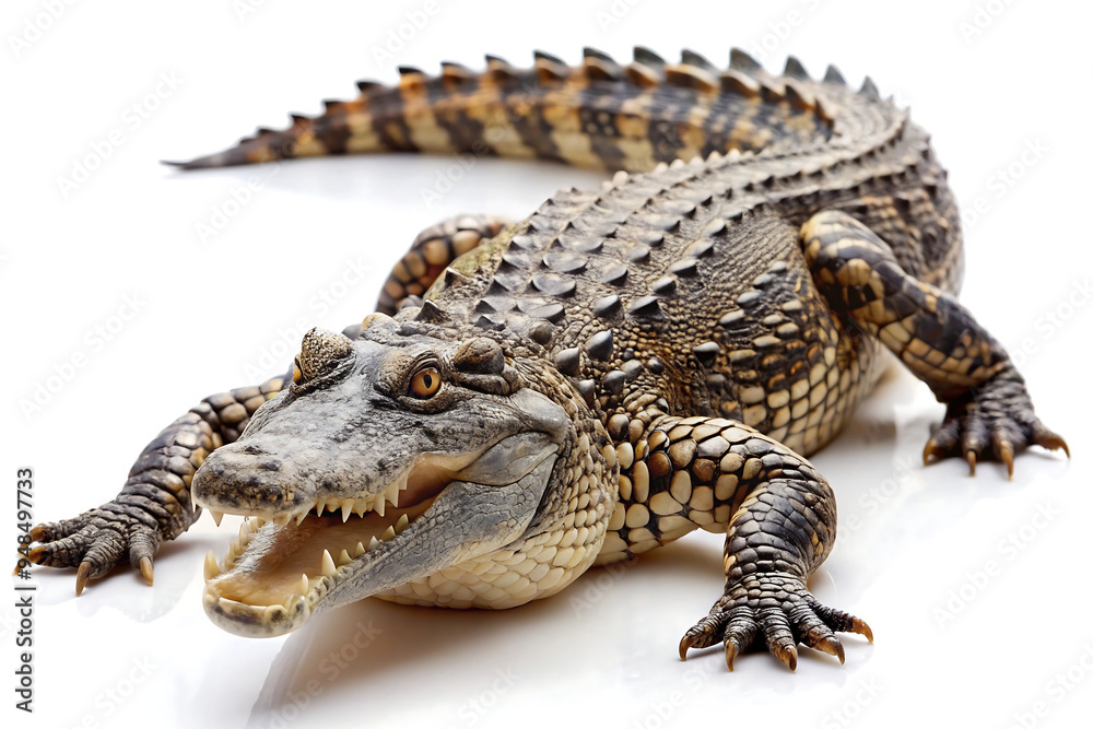 Naklejka premium crocodile isolated on white background