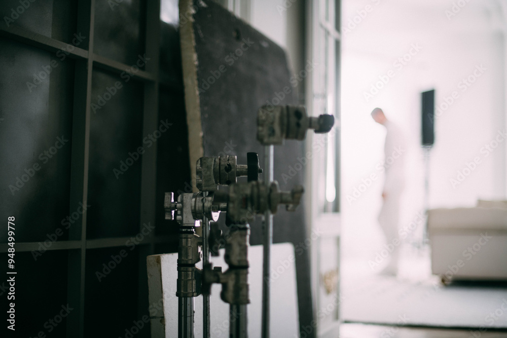 Film set, monitors and modern shooting equipment. Film set, monitors and modern shooting equipment.