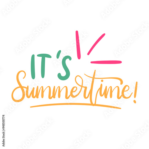 Beach Elements Summertime Lettering
