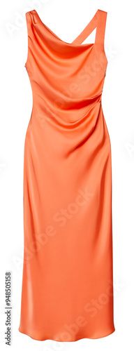 Vászonkép Hot orange dress isolated on white background