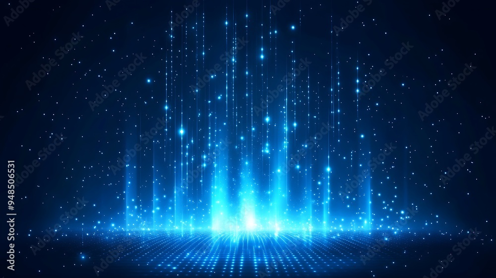 Abstract blue technology background with glowing lines and particles, creating a futuristic and digital atmosphere. Abstract blue technology background with glowing lines and particles, creating a futuristic and digital atmosphere.