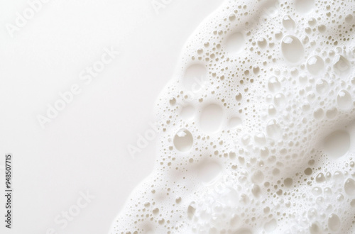 White background with white milk foam bubbles